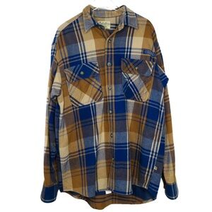 NWT Cabela’s Legendary Quality Blue Flannel Shirt Men’s 5XL sandstorm plaid